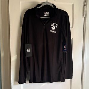 Brooklyn Nets Black Long Sleeve Quarter Zip Men’s Athletic Shirt Medium